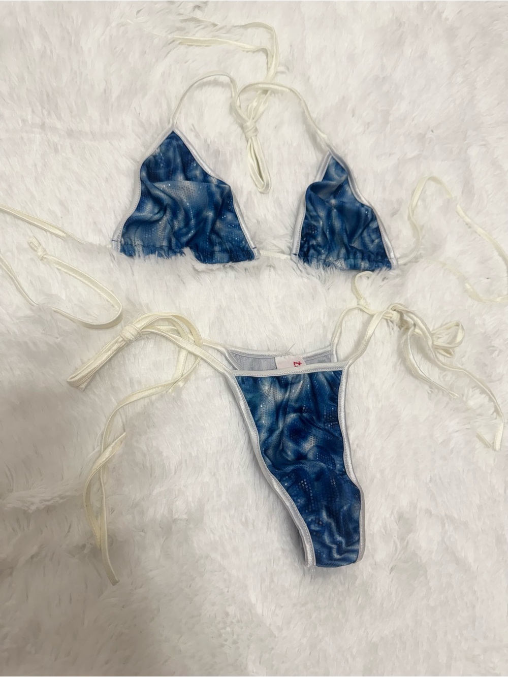 New small blue micro bikini dancer festival rave outfit y2k dance swimwear